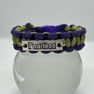 Paracord Knotted Bracelet Unisex with Charm FEARLESS